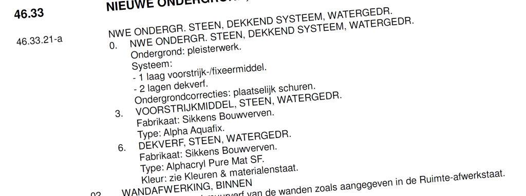 STABU Bestekpost uit een door Van de Laak Bouwadvies opgesteld bestekboek STABU Bestekpost over sauswerk